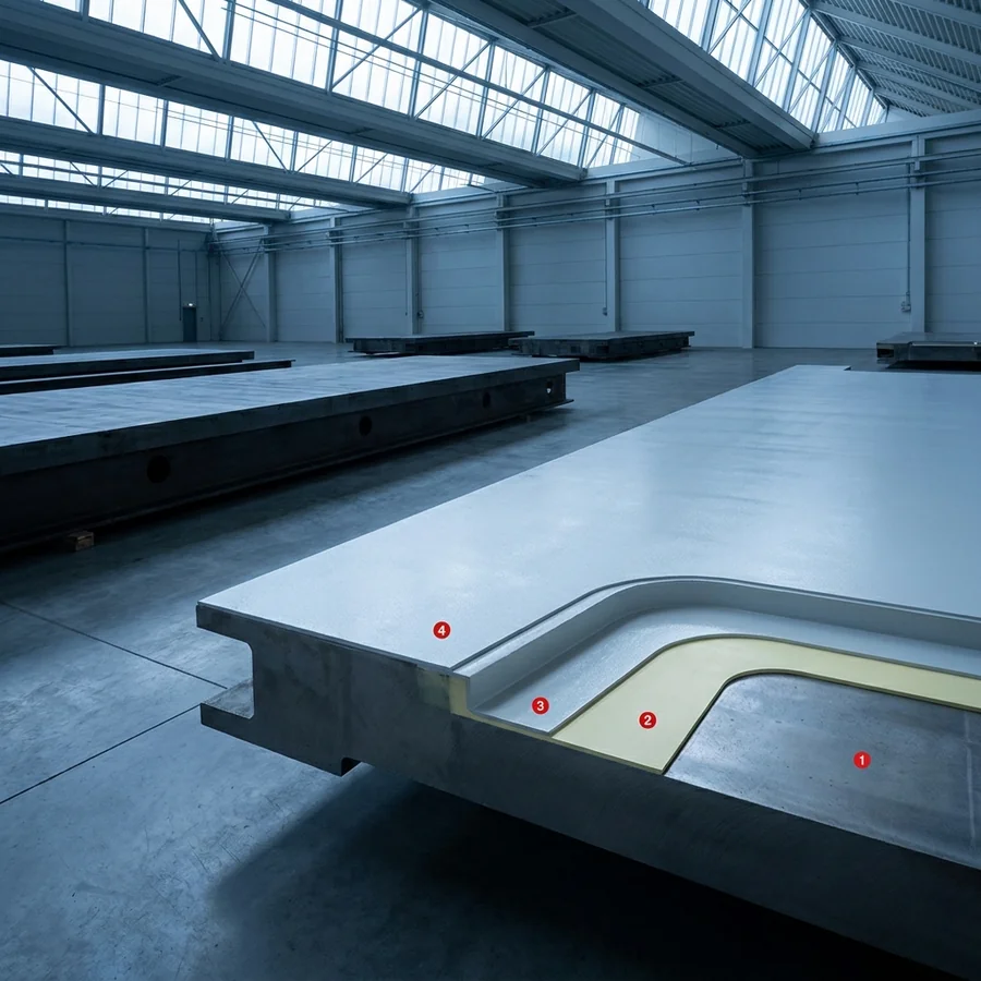 OEM (original equipment manufacturer) coating layers: Steel substrate, Krypton ProLine PU ZN Primer, Krypton ProLine AB95P, Krypton ProLine PU 1000TC