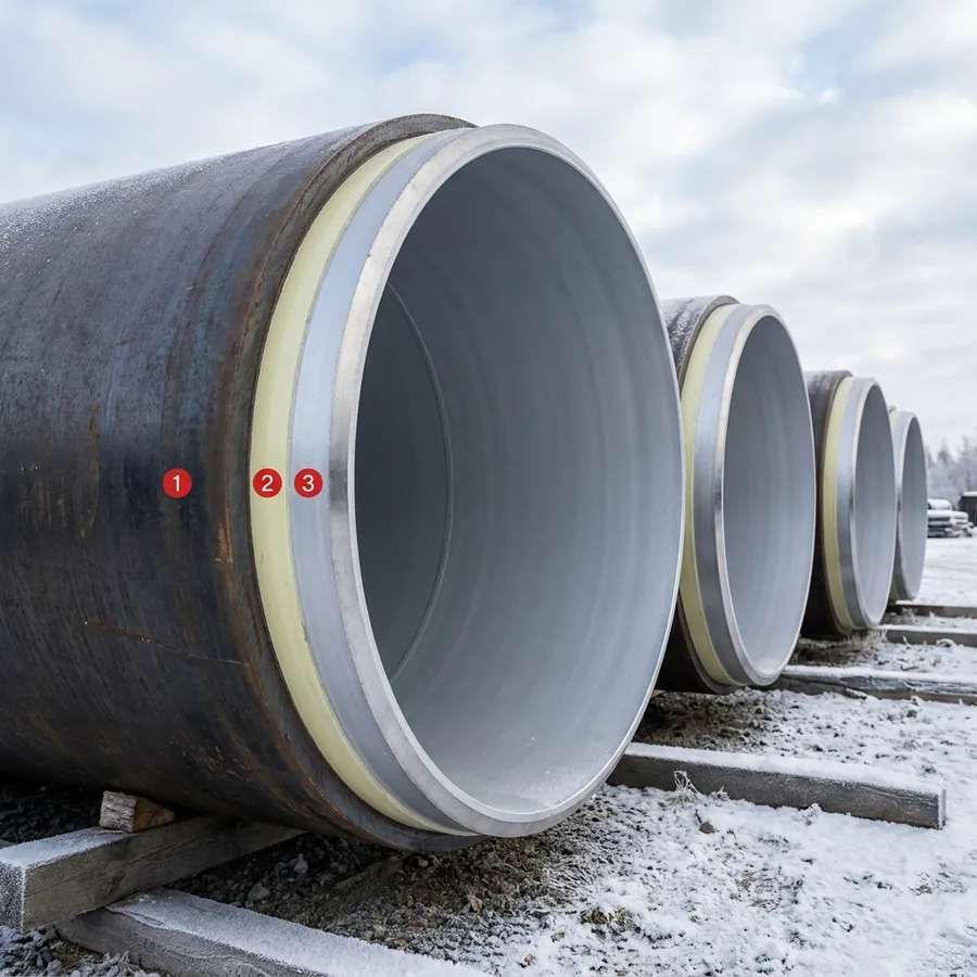 Pipe linings coating layers: Steel substrate, Krypton ProLine PU ZN Primer, Krypton ProLine CH55