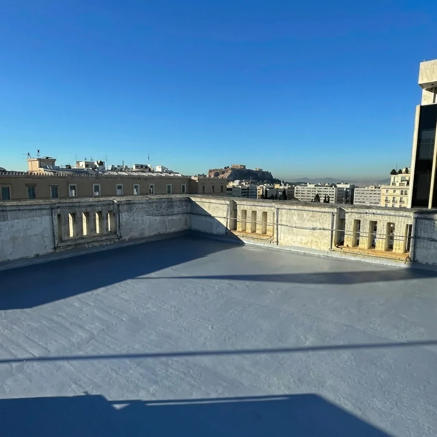 Rayston Proof Foam Aluminium on an irregular roof