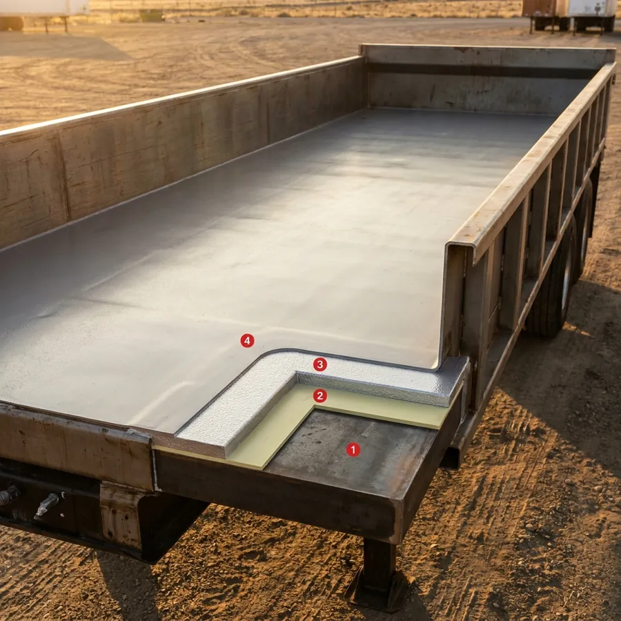 Trailer and transport coating layers: Steel substrate, Krypton ProLine PU ZN Primer, Krypton ProLine AB85H, Krypton ProLine PU 1000TC
