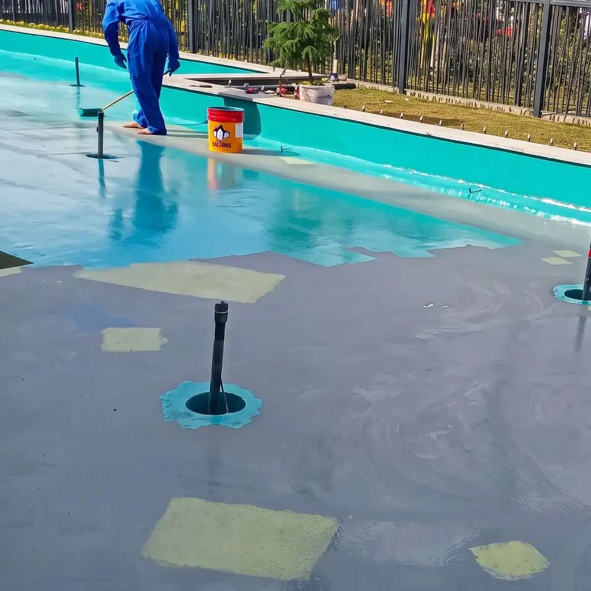 Outlets in the fountain floor