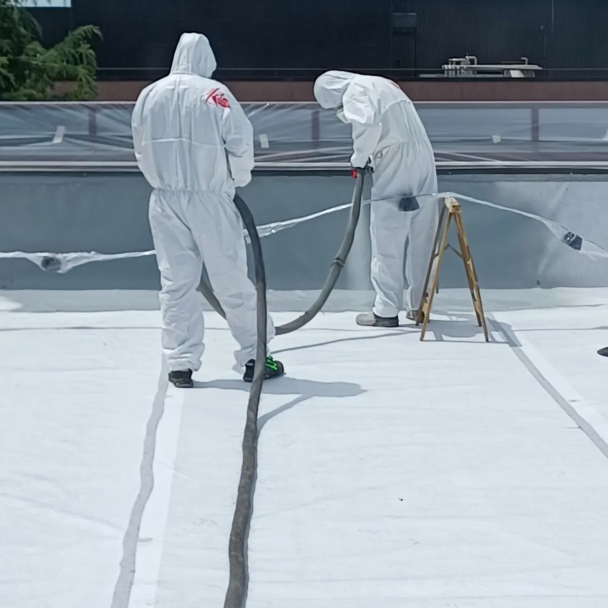 Spray application of Impermax Polyurea H Flex, Milan