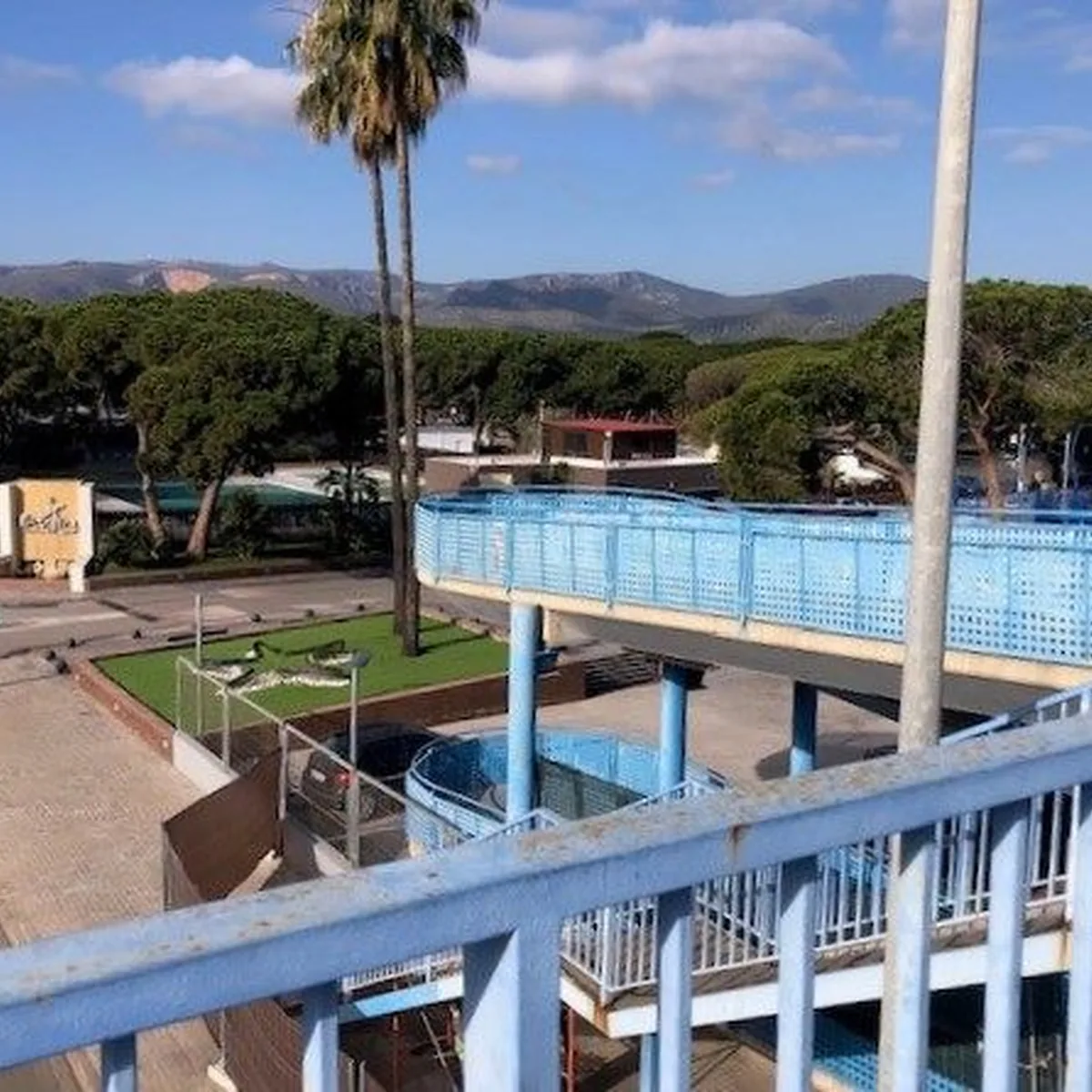 Footbridge over the motorway near Castelldefels, Barcelona