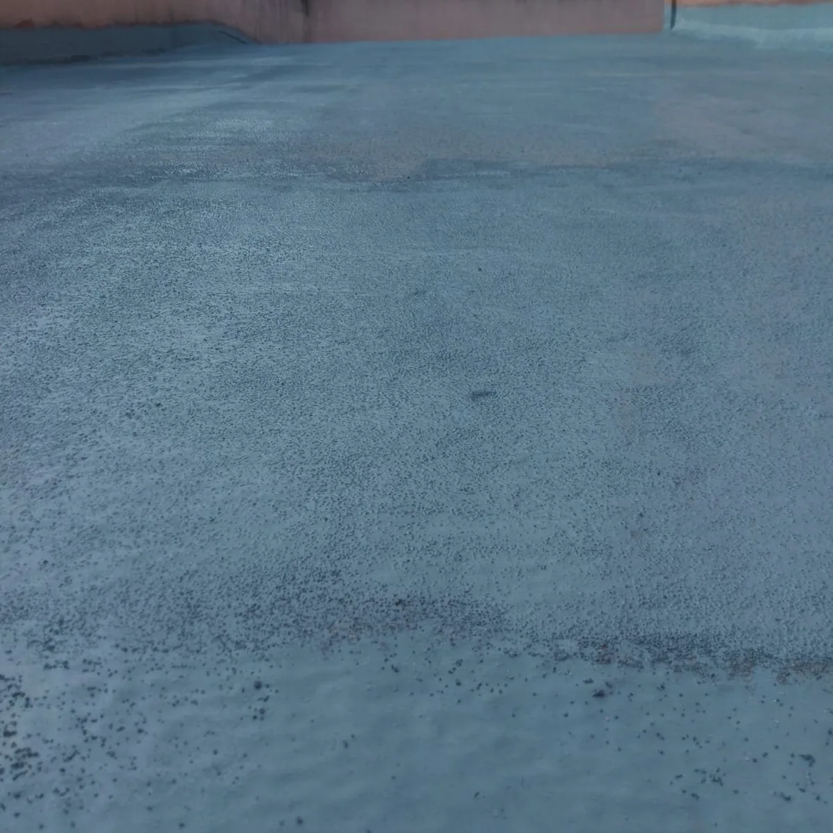 Blue polyurea membrane on the parking ramp, Mallorca