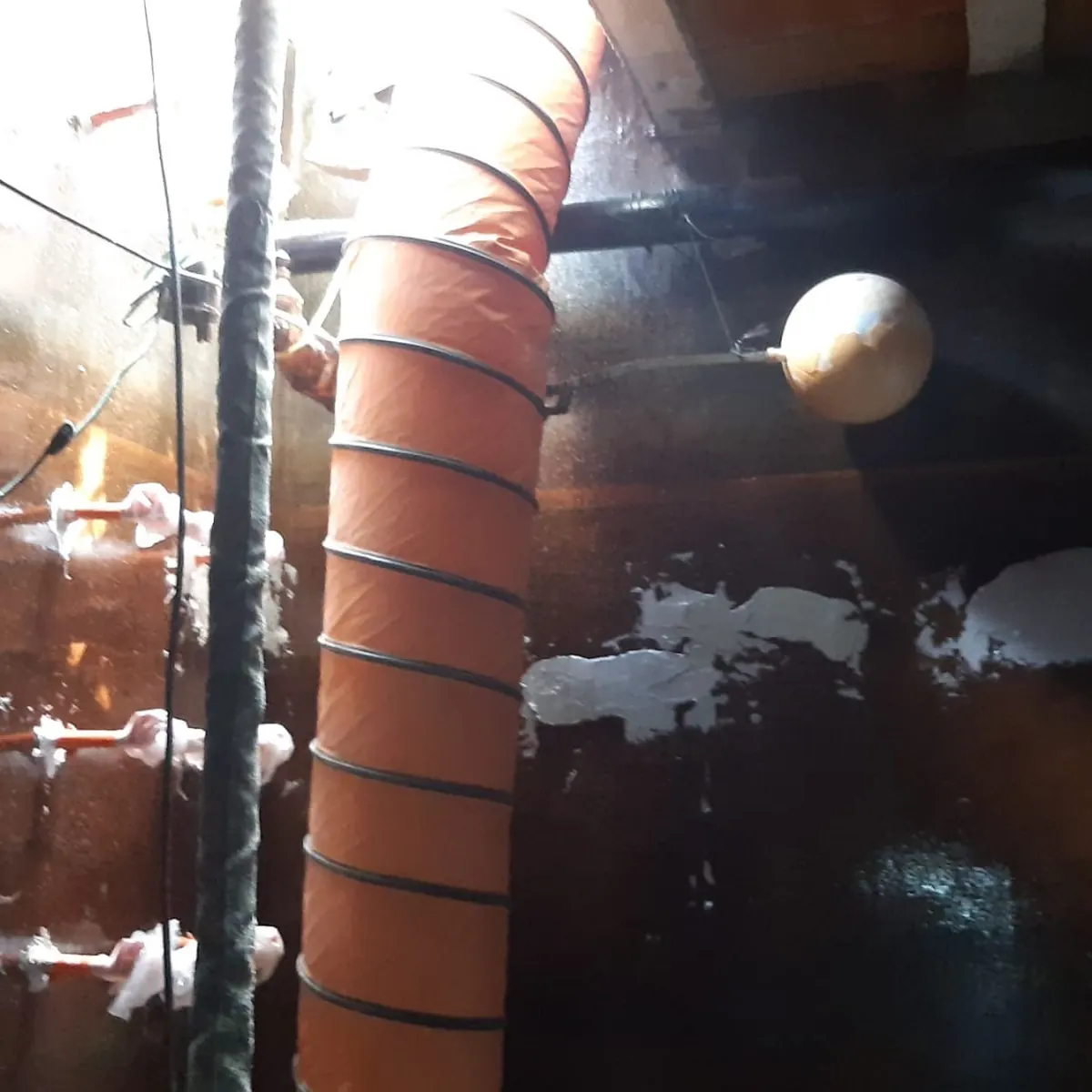 Ventilation duct and services inside tank works, Tortosa