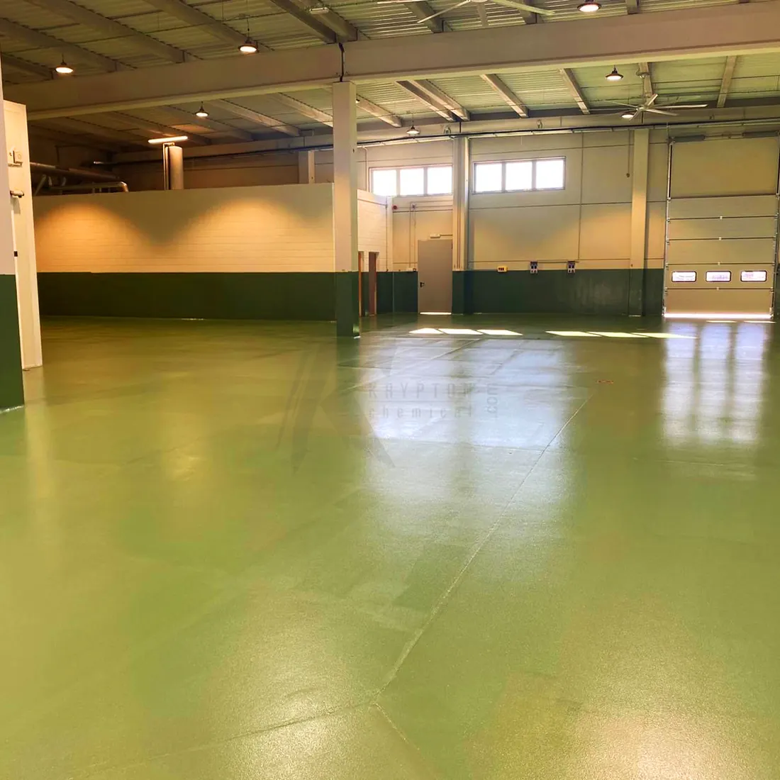 Green floor and shutter doors