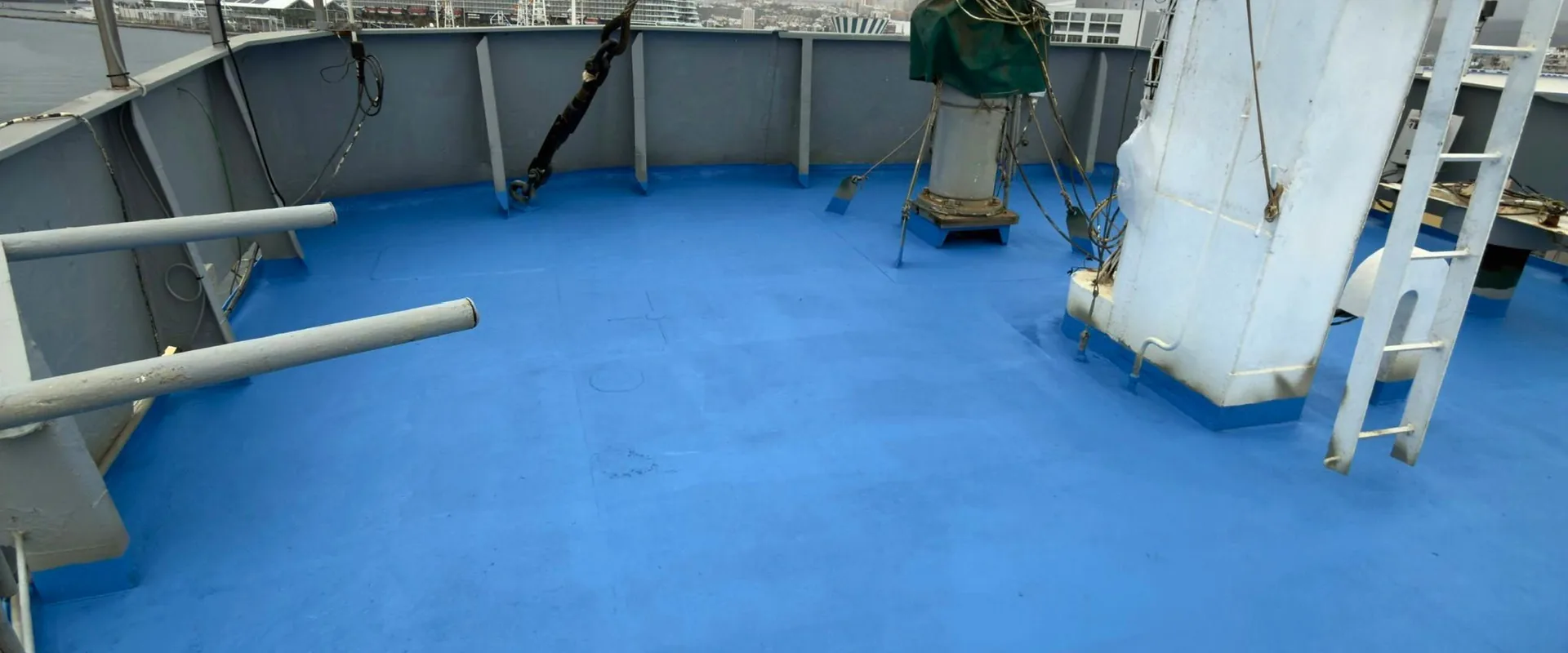 Fishing Boat Deck Coating at the Port of Las Palmas