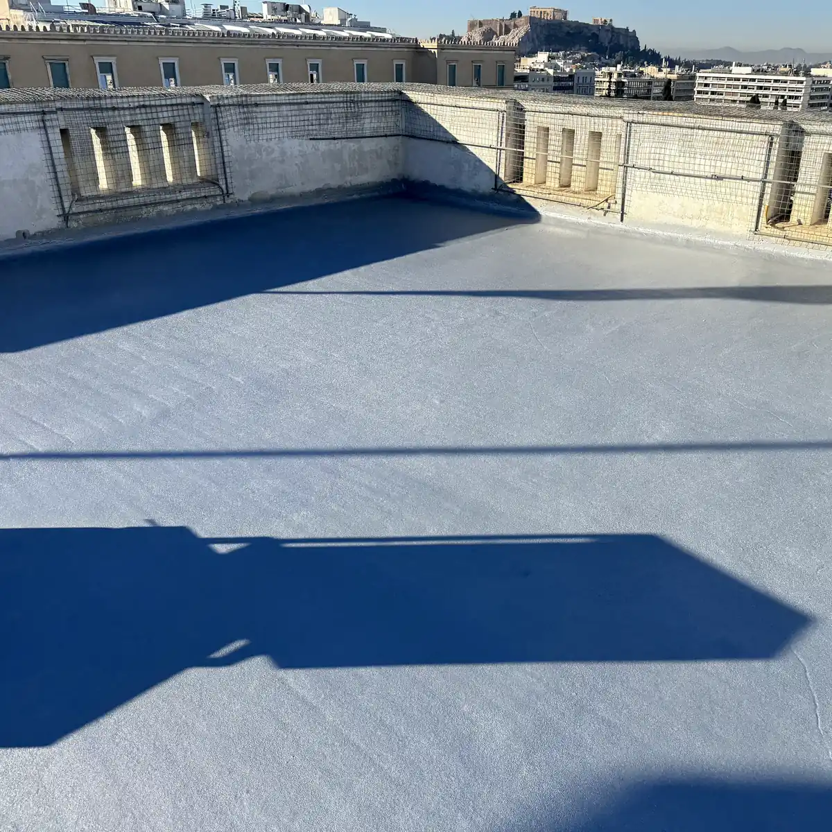 French embassy terrace roof with light membrane, Athens