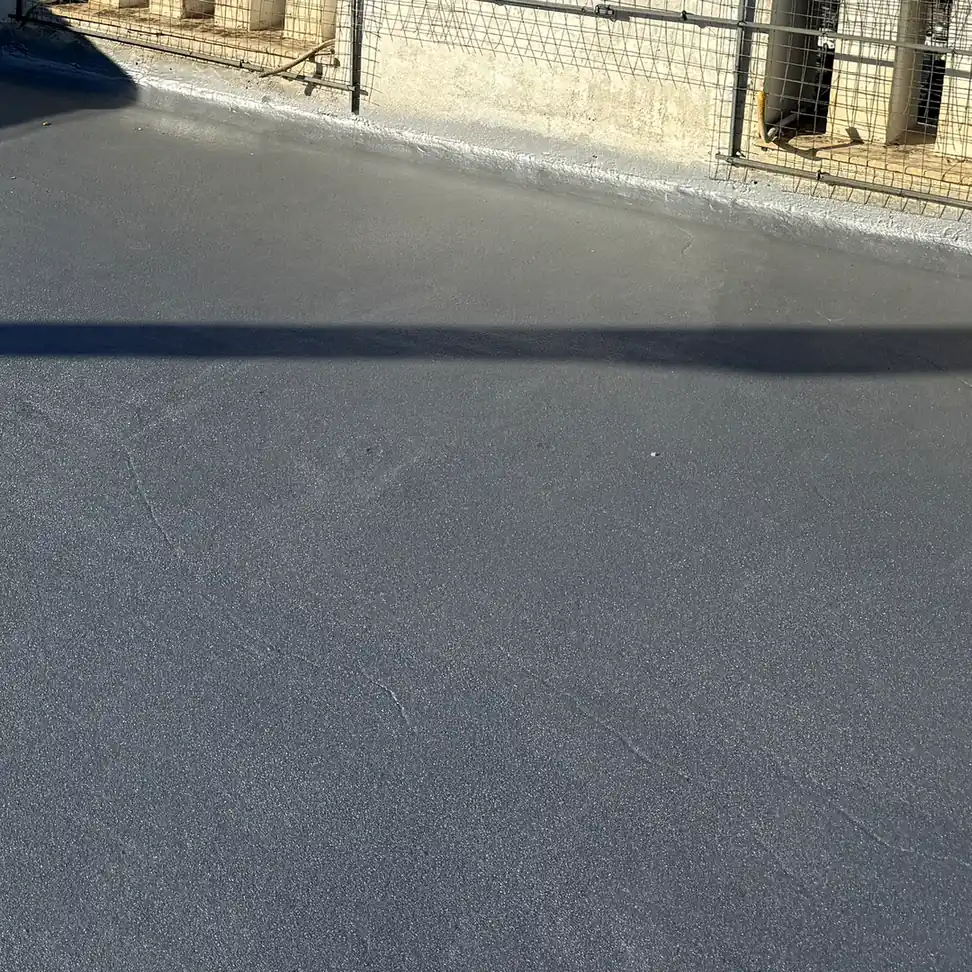 Close texture of aluminium polyurea roof membrane, Athens
