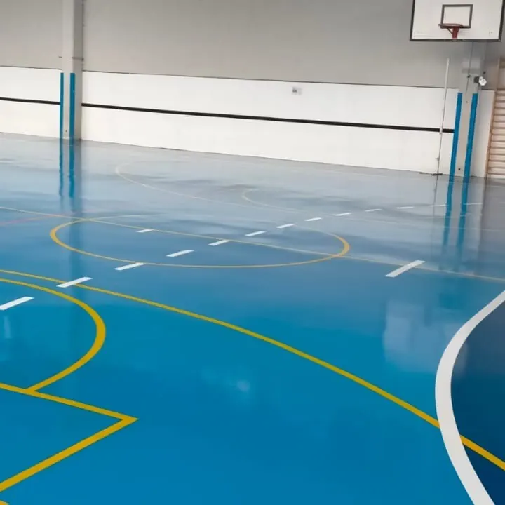 Goals at the end of the school sports hall Goals at the end of the school sports hall