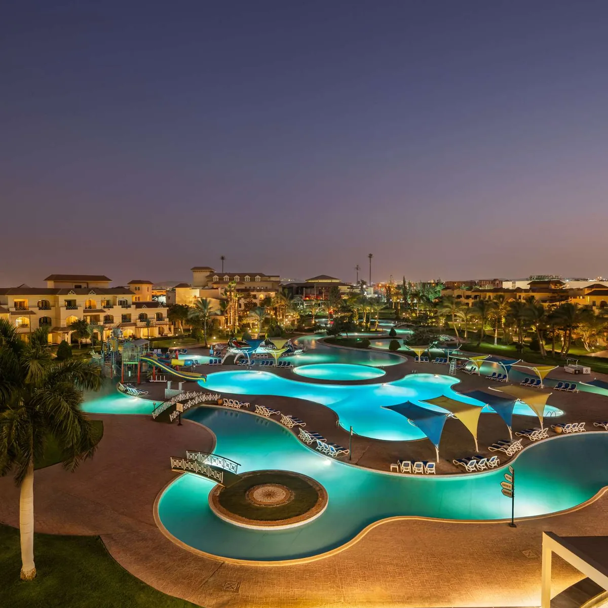 The pools at night, Movenpick 6th of October City