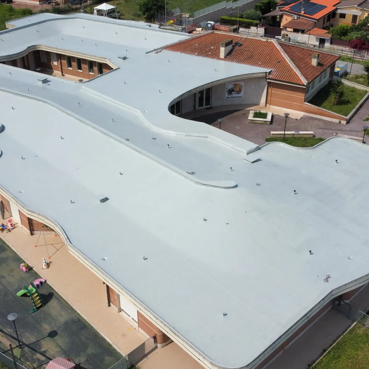 Completed continuous roof membrane at the Calimero nursery