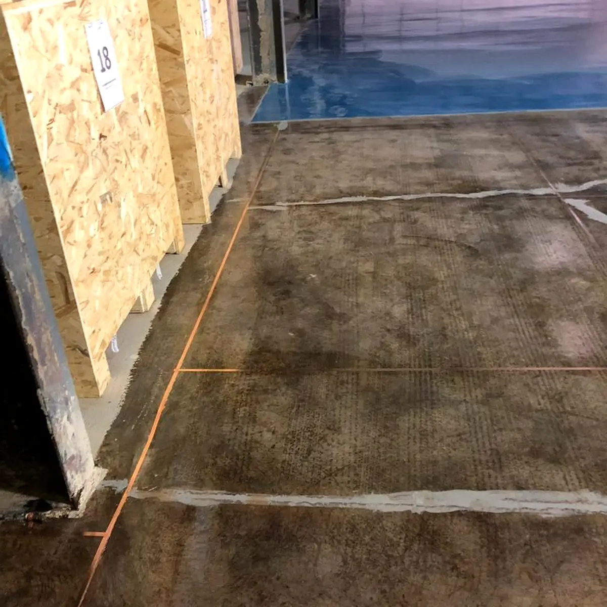 Prepared concrete joints in the warehouse, Algeria pharma plant
