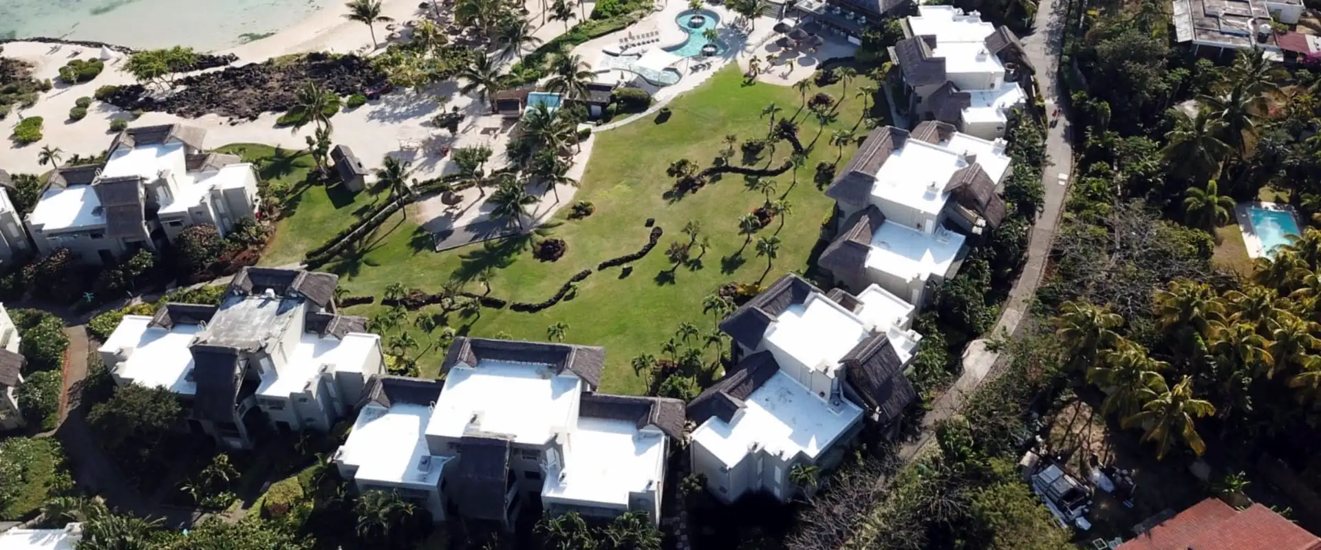Resort Bungalow Cool Roof in Mauritius with Impermax and Colodur