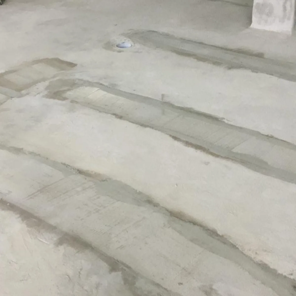 Strip repairs on the pool floor, close view, Russia