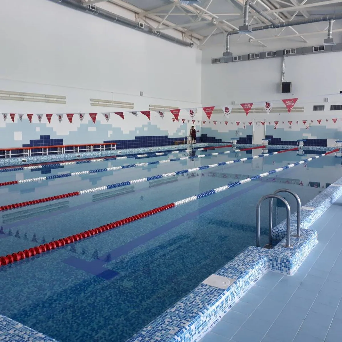Lane ropes across the refilled competition pool, Russia