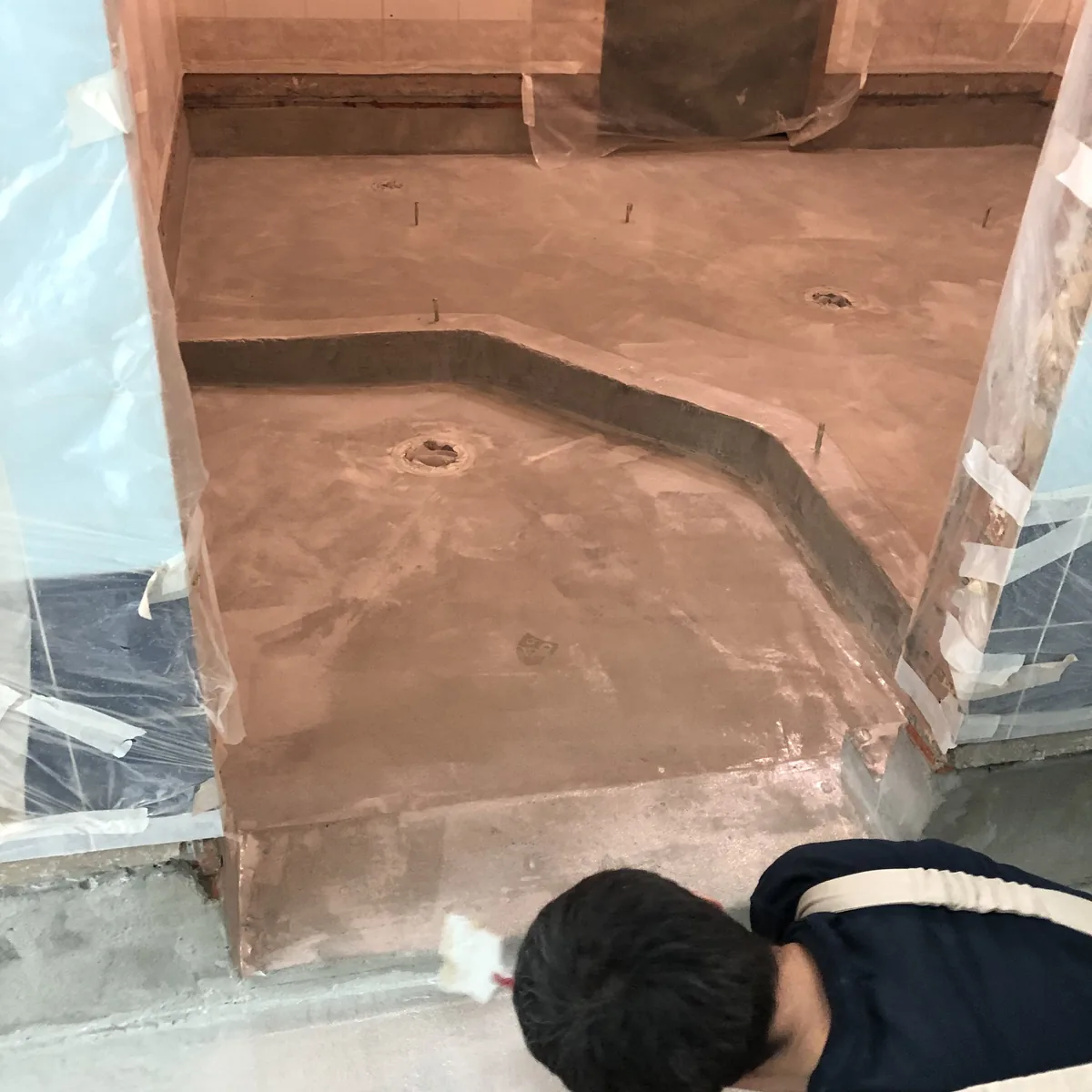 Prepared stair recess in the pool wall, Russia