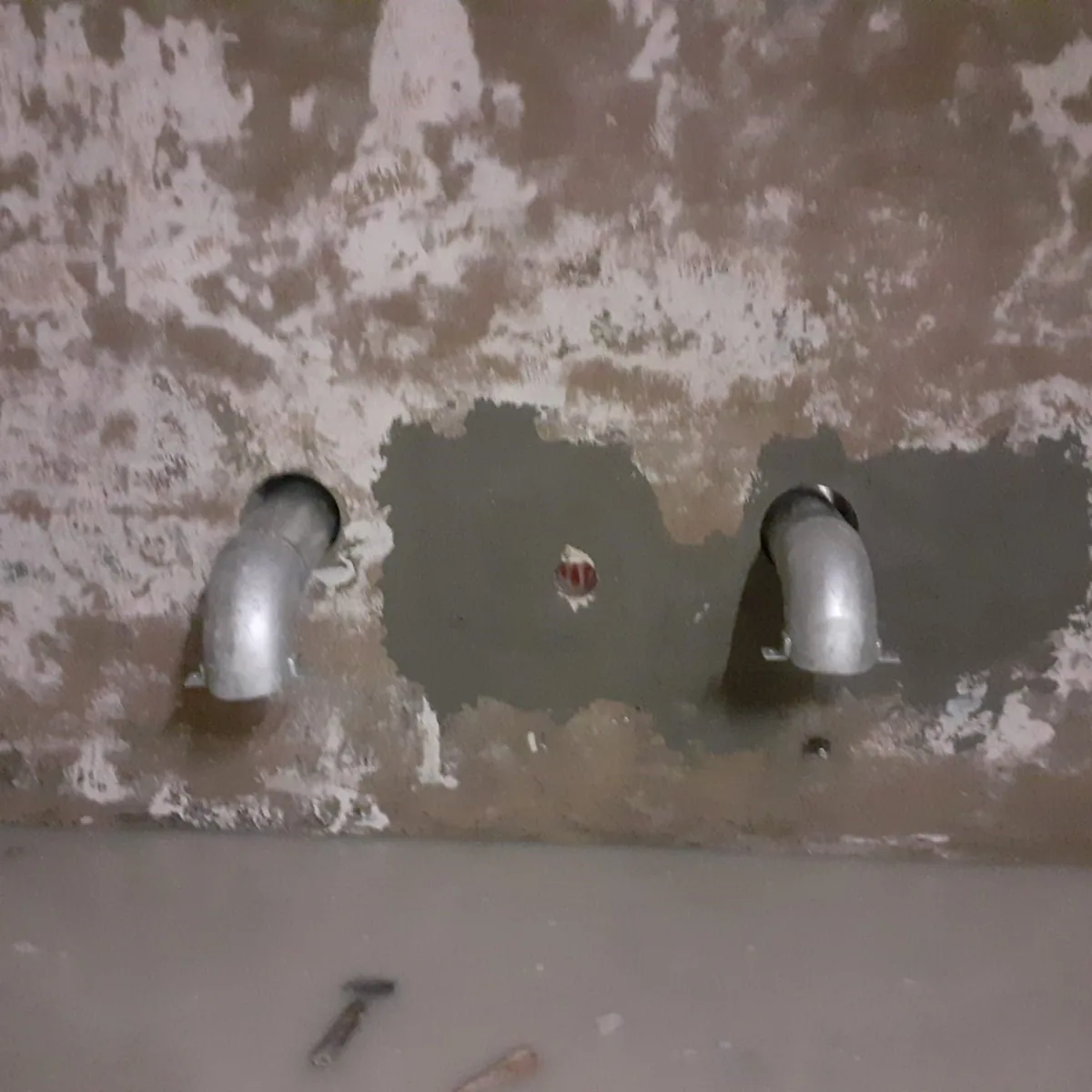 Prepared wall with pipe outlets, Mallorca